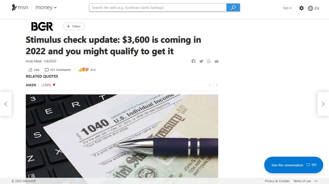 Stimulus check update: $3,600 is coming in 2022 and you might ... - MSN