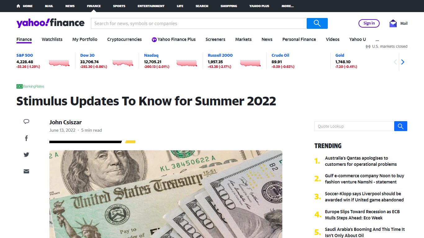 Stimulus Updates To Know for Summer 2022 - Yahoo!